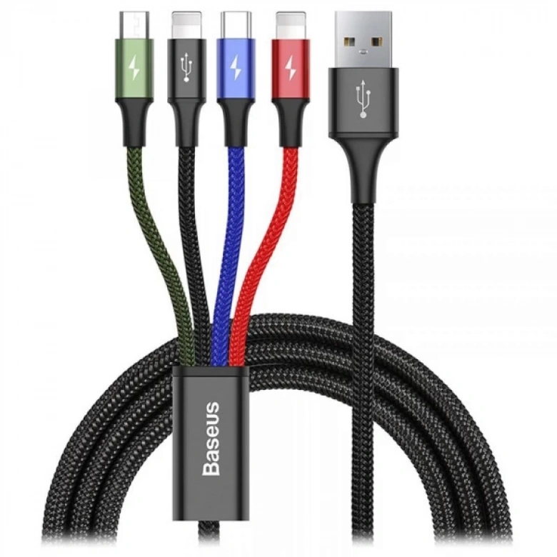 Baseus 4in1 İphone Lightning 2 Usb Type-C Micro Hızlı Şarj Usb Kablo