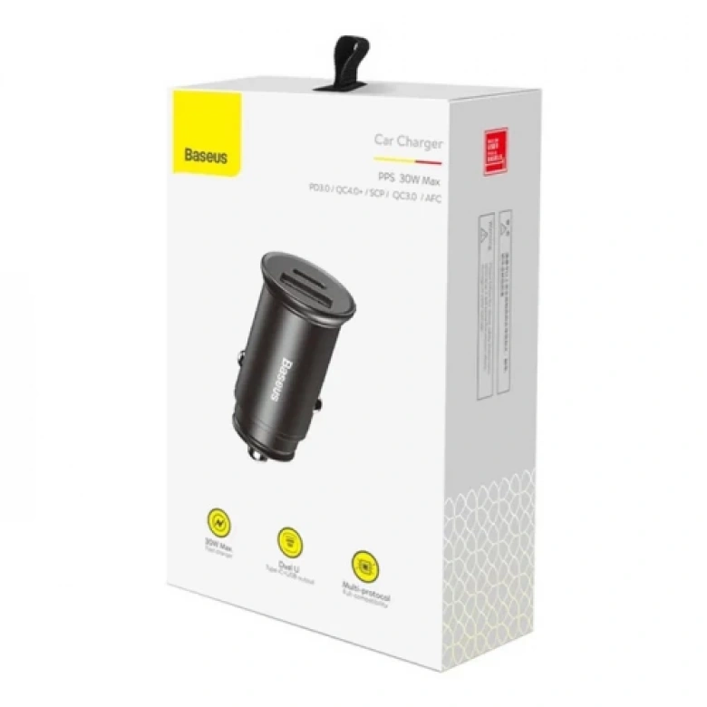 Baseus Circular Series 30W PPS USB + Type-C Hızlı Araç Şarj Cihazı