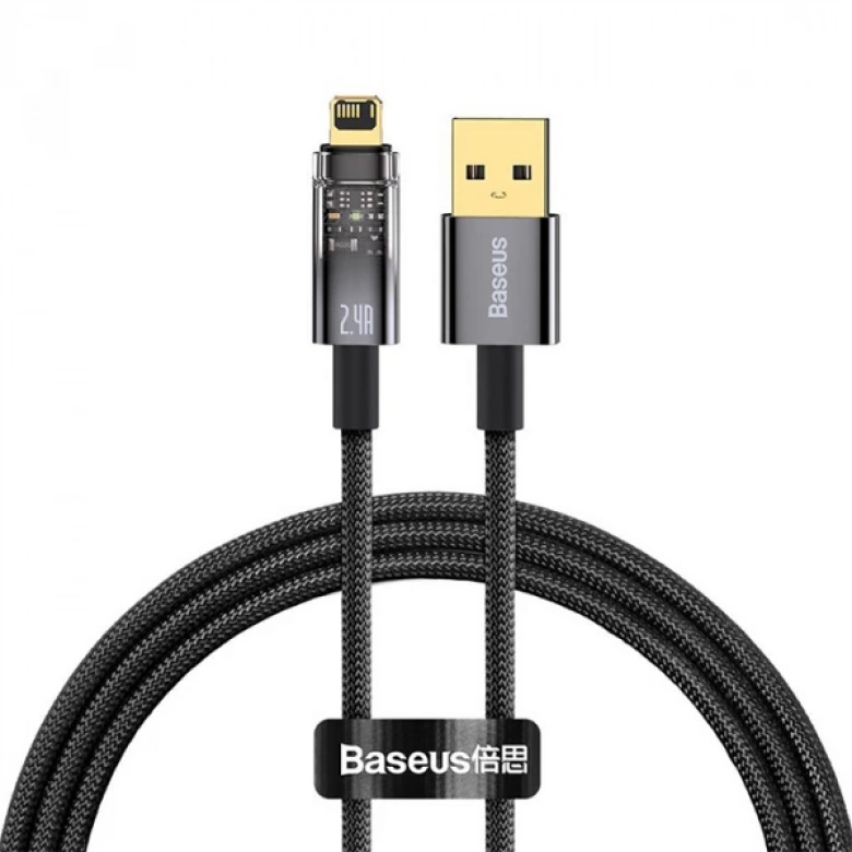 Baseus Explorer Series Auto Power USB to iPhone Lightning Hızlı Şarj ve Data Kablosu 2.4a 1m