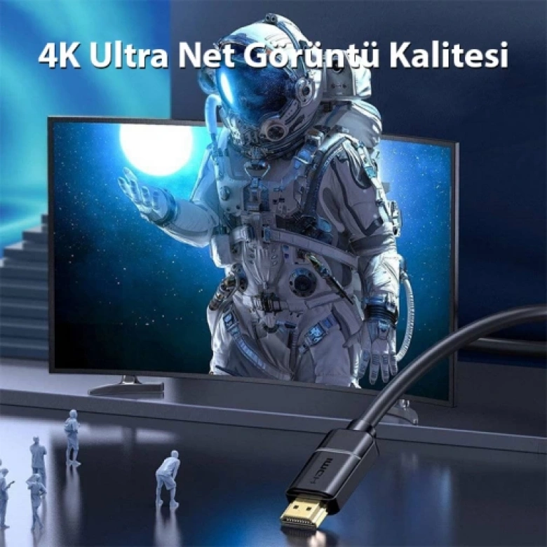 Baseus High Definition HDMI To HDMI Yüksek Çözünürlüklü Görüntü Kablosu - 4K 60Hz 3D HDR 18Gbps 1m