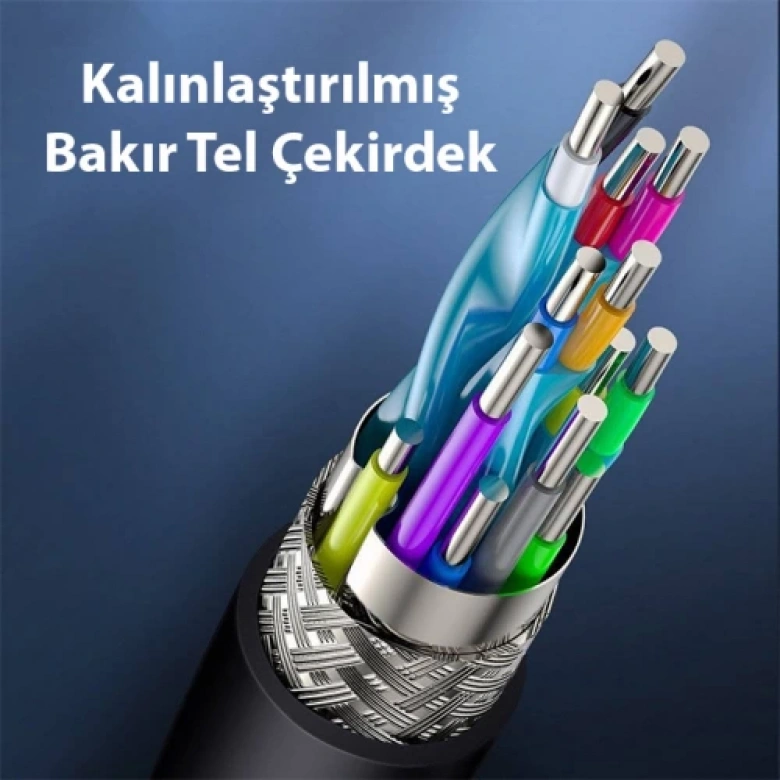 Baseus High Definition HDMI To HDMI Yüksek Çözünürlüklü Görüntü Kablosu - 4K 60Hz 3D HDR 18Gbps 1m