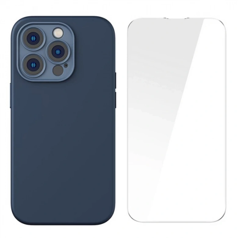 Baseus Liquid Silica Gel iPhone 14 Pro Max 6.7 Magsafe Silikon Kılıf + Tempered Ekran Koruyucu Set