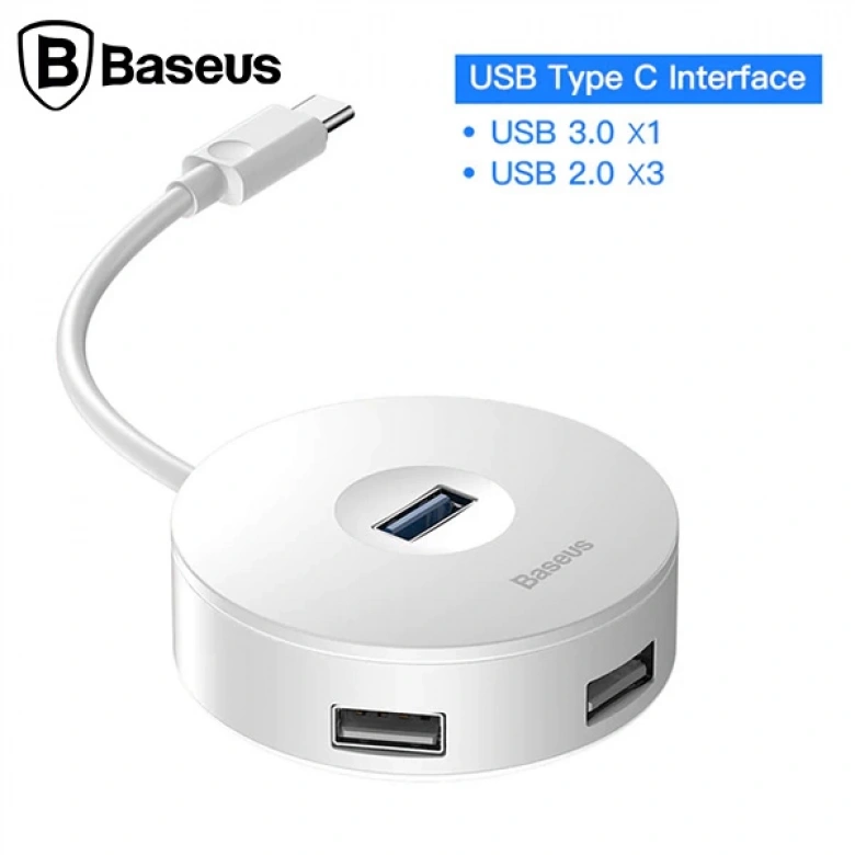 Baseus round box HUB Usb Type-C Usb 3.0, 4 Usb Port Çoklayıcı Adeptör
