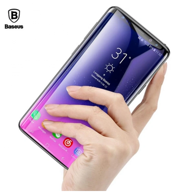 Baseus Samsung Galaxy S9 3D Kavisli Full Kaplama Kırılmaz Cam Ekran Koruyucu