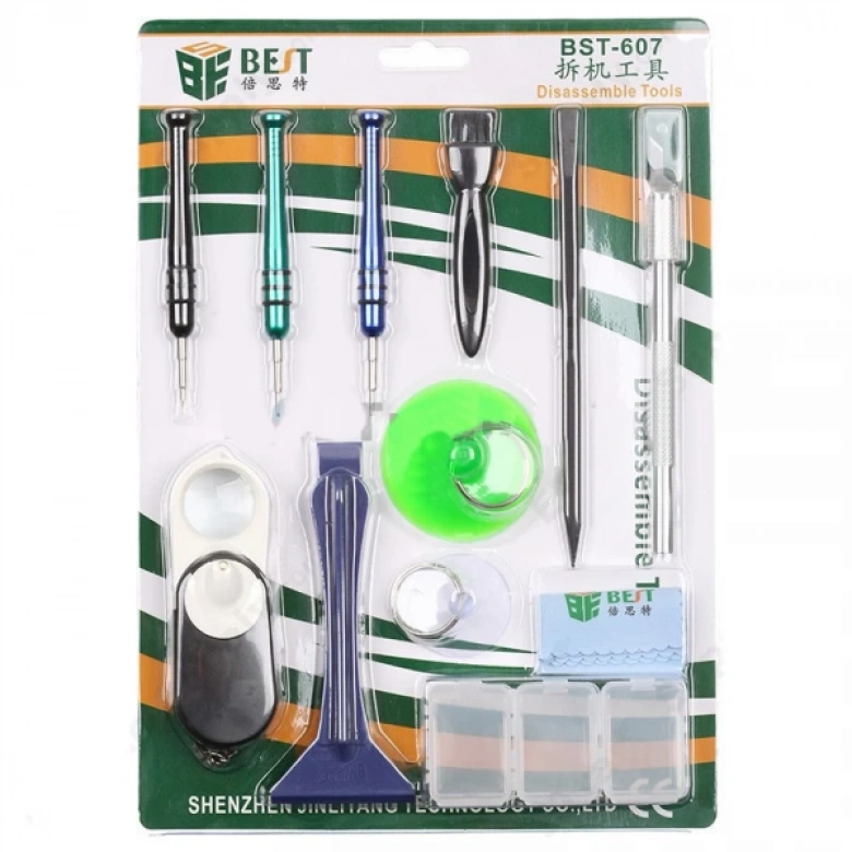 Bst-607 Cep Telefonu Çerçeve Cam Lens Onarım Çok Amaçlı 12 Parça Tamir Seti