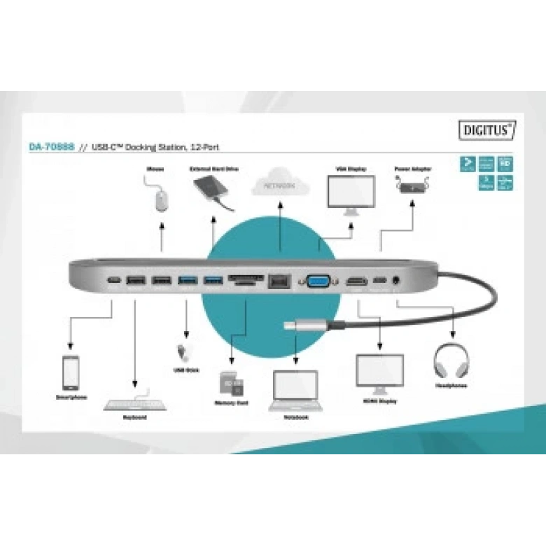 DIGITUS DA-70888 USB TYPE-C DOCKING STATION