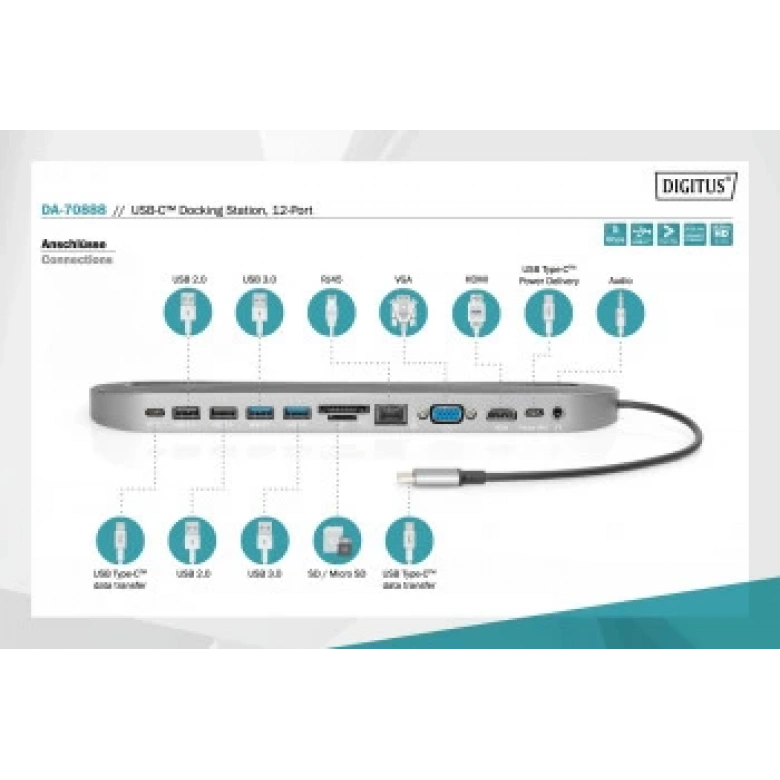 DIGITUS DA-70888 USB TYPE-C DOCKING STATION