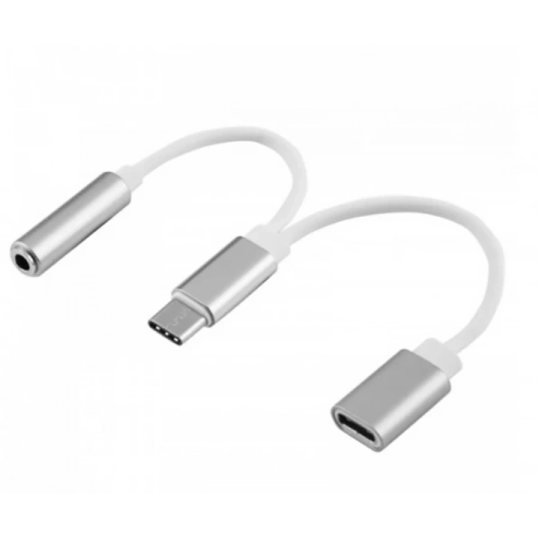 Dual Usb 3.1 Type C - Audio 3.5mm Jack Kulaklık Dönüştürücü Kablo