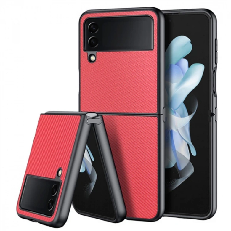 Dux Ducis Fino Serisi Samsung Galaxy Z Flip4 5G Kılıf Premium Dokuma Silikon Kılıf