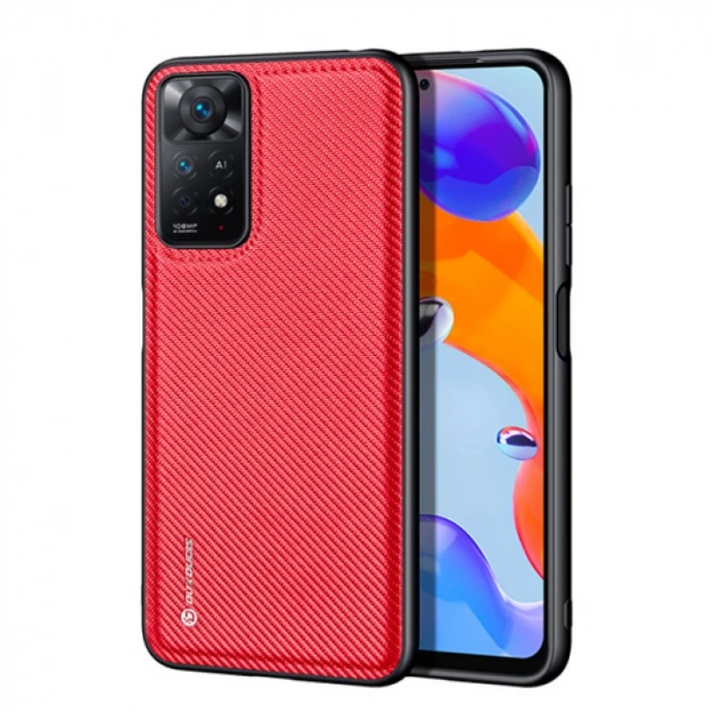 Dux Ducis Fino Serisi Xiaomi Redmi Note 11 Pro Kılıf Premium Dokuma Silikon Kılıf