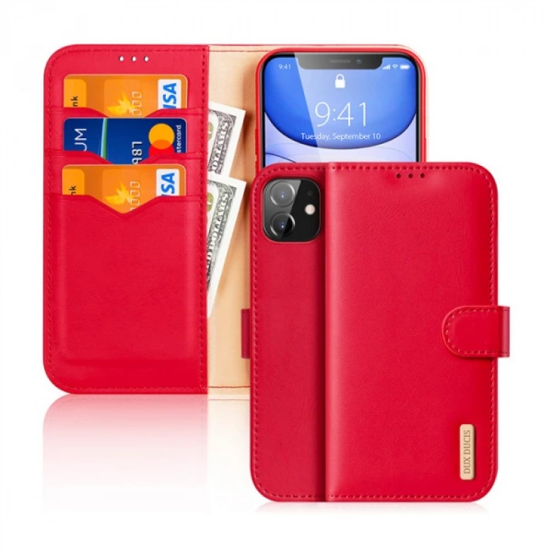 Dux Ducis iPhone 11 6.1inç Kılıf Mıknatıslı Cüzdanlı Deri Kılıf Hivo Series