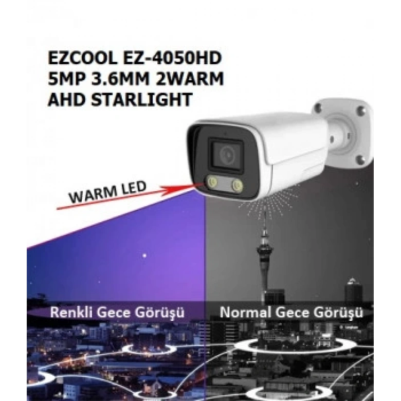 EZCOOL EZ-4050HD 5MP 3.6MM FULLCOLOR AHD BULLET KAMERA