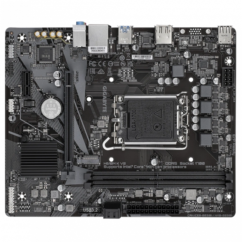 GIGABYTE H610M K V2 D5 4800Mhz M.2 HDMI/DP MATX 1700P