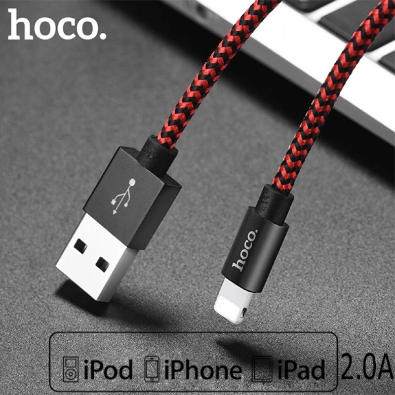 Hoco İPhone 14-13-12-11  Kopmaz Halat Usb Şarj Kablosu