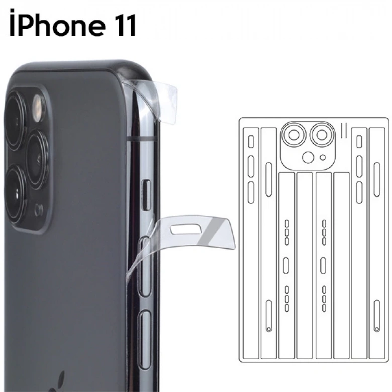 İPhone 11 6.1 Hidrojel Hayalet Yan Alt Üst Kamera Kaplama Film