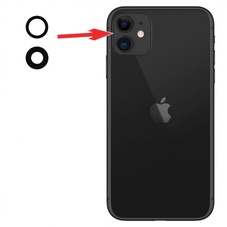 iPhone 11 6.1 inch Arka Kamera Camı Lens 1 Adet