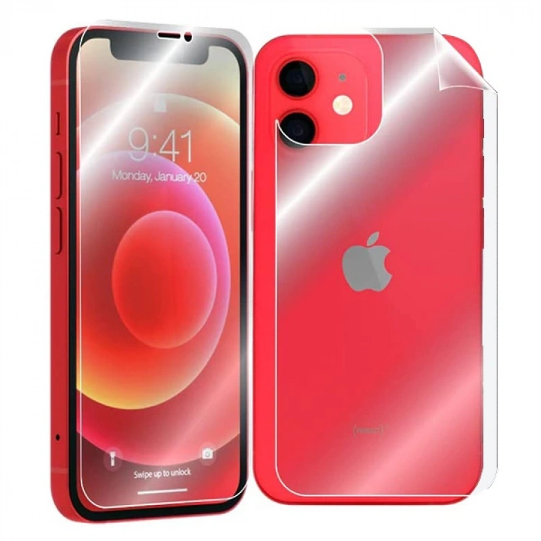 İPhone 12 6.1 Film Ön Arka Full Koruyucu Membran Nano Hidrojel Koruyucu Set