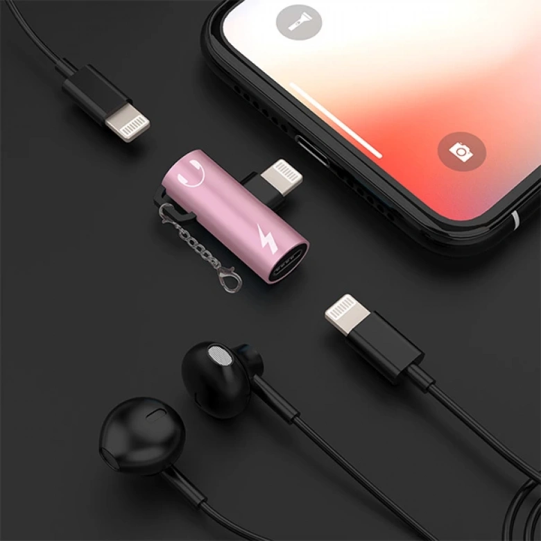 İPhone 14-13-12-11 Dual Lightning Girişli Şarj Dönüştürücü Başlık Adaptör