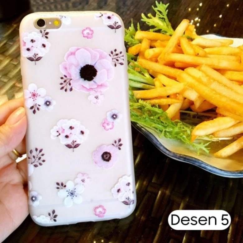 İPhone 6 İPhone 6S 3D Gül Desenli Premium Silikon Kılıf