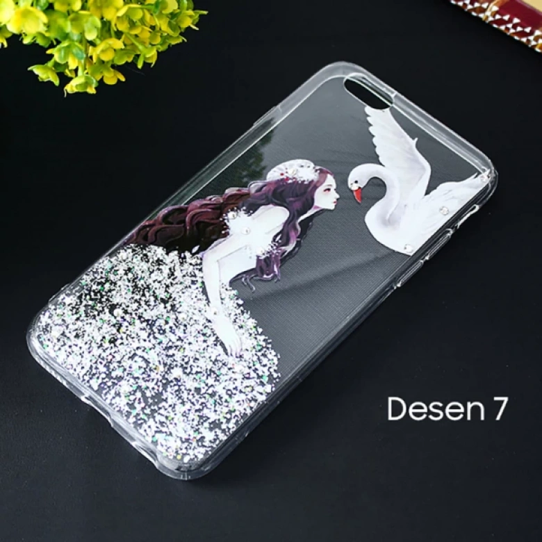 İPhone 6S Plus  6 Plus 3d Diamond Elbise Şeffaf Silikon Kılıf