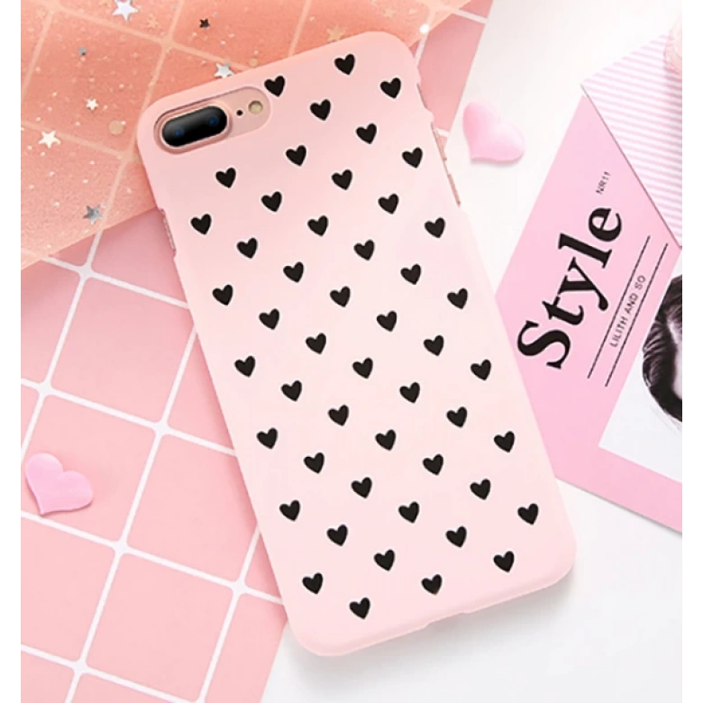 iPhone SE3-SE2 İPhone 8-7 Kılıf Çoklu Kalp Premium Pc Kılıf