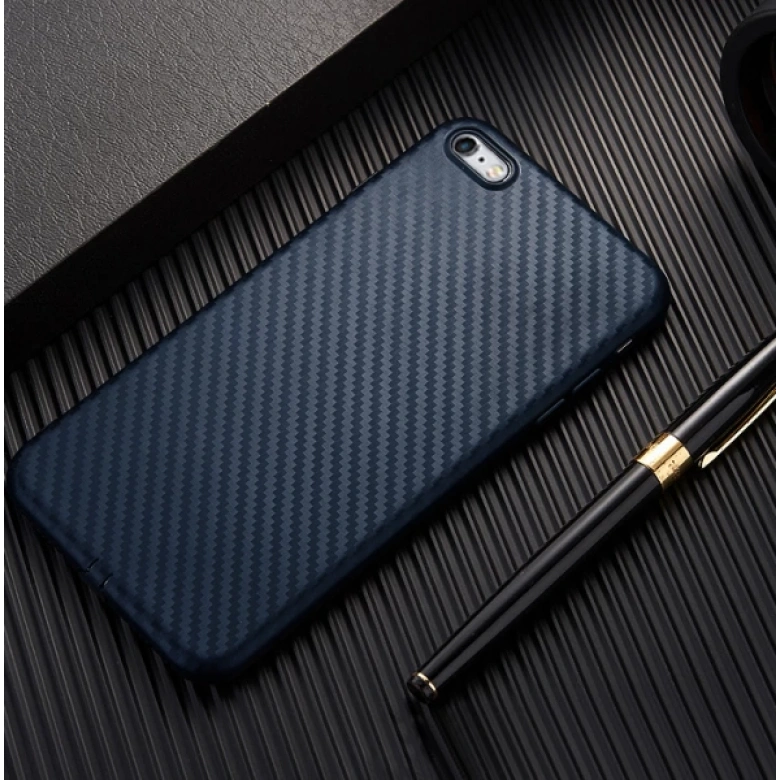 iPhone SE3-SE2 İPhone 8-7 Kılıf Karbon Fiber Dokulu Yumuşak Silikon Kılıf