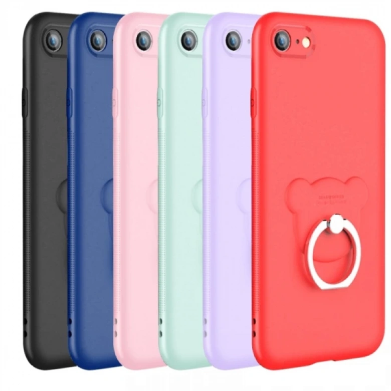 iPhone SE3-SE2 İPhone 8-7 Premium Fit Darbe Emici Yüzüklü Silikon Kılıf