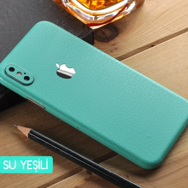 İPhone  XR 6.1 Deri Dokulu Arka Yan Kaplama Sticker