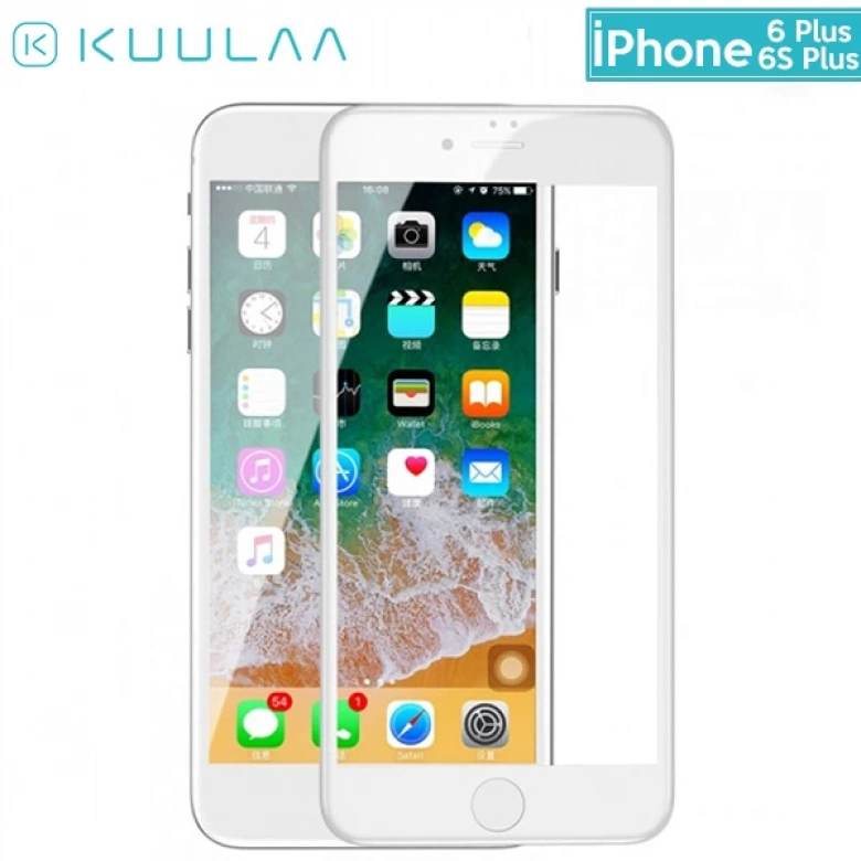 KUULAA İPhone 6Plus- 6SPlus 3D Full Tempered Kırılmaz Cam Ekran Koruyucu