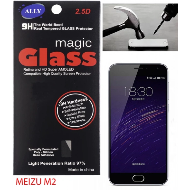 Meizu M2 5.0 İnch Tempered Kırılmaz Cam Ekran Koruyucu