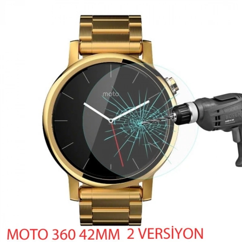 Motorola Moto 360 42mm 2versiyon Kırılmaz Cam Ekran Koruyucu