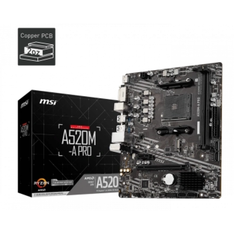MSI A520M-A PRO DDR4 4600/1866Mhz M.2 mATX AM4