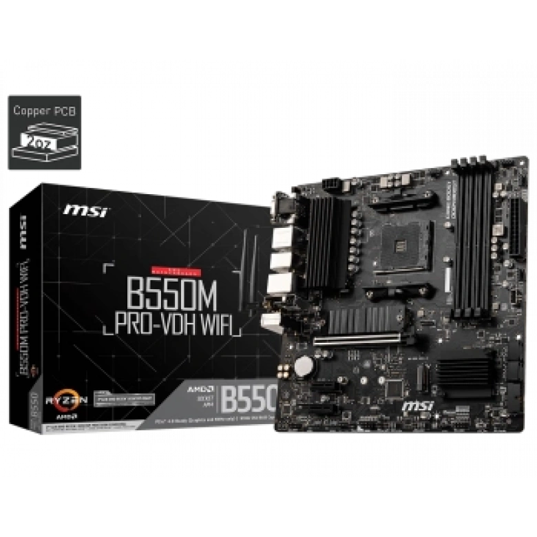 MSI B550M PRO-VDH WIFI DDR4 4400(OC) HDMI MATX AM4