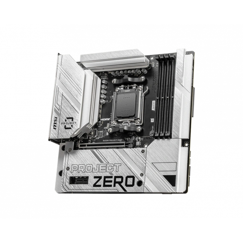 MSI B650M PROJECT ZERO AM5 DDR5 7600MHZ(OC) HDMI DP M.2 USB3.2 2.5G LAN WI-FI 6E mATX
