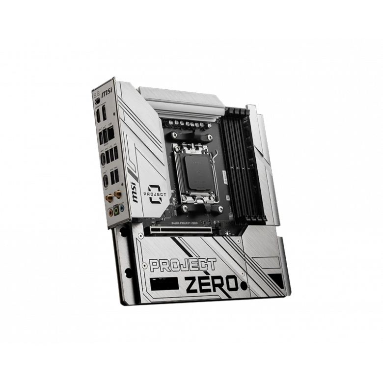 MSI B650M PROJECT ZERO AM5 DDR5 7600MHZ(OC) HDMI DP M.2 USB3.2 2.5G LAN WI-FI 6E mATX