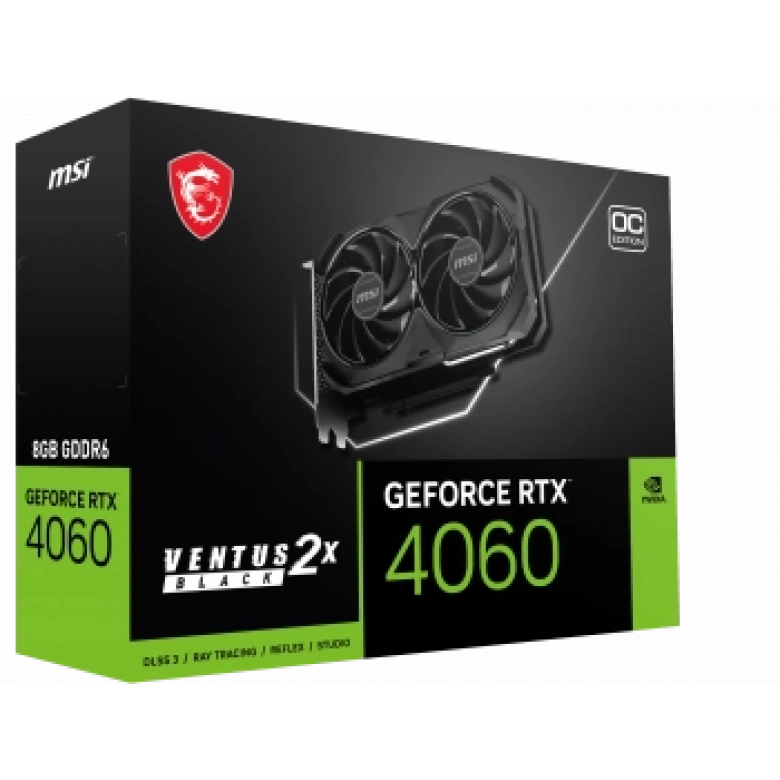 MSI GEFORCE RTX 4060 VENTUS 2X BLACK 8G OC HDMI DP 128 Bit
