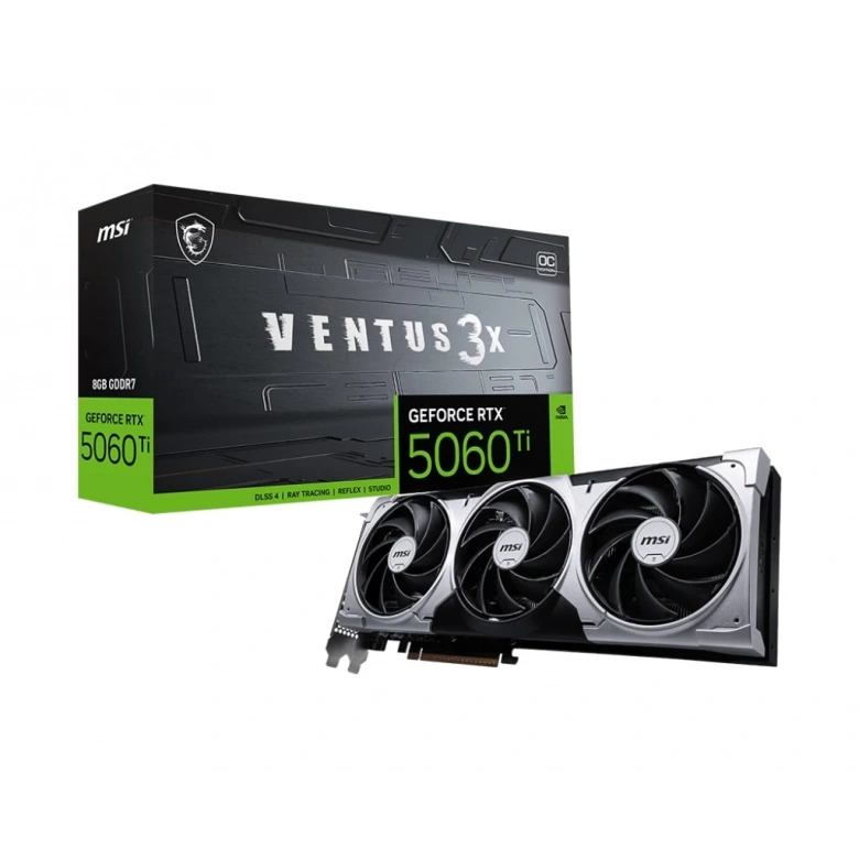 MSI GEFORCE RTX 5060 TI 8G VENTUS 3X OC GDDR7 128B DX12 PCIE 5.0 X16 (3XDP 1XHDMI)