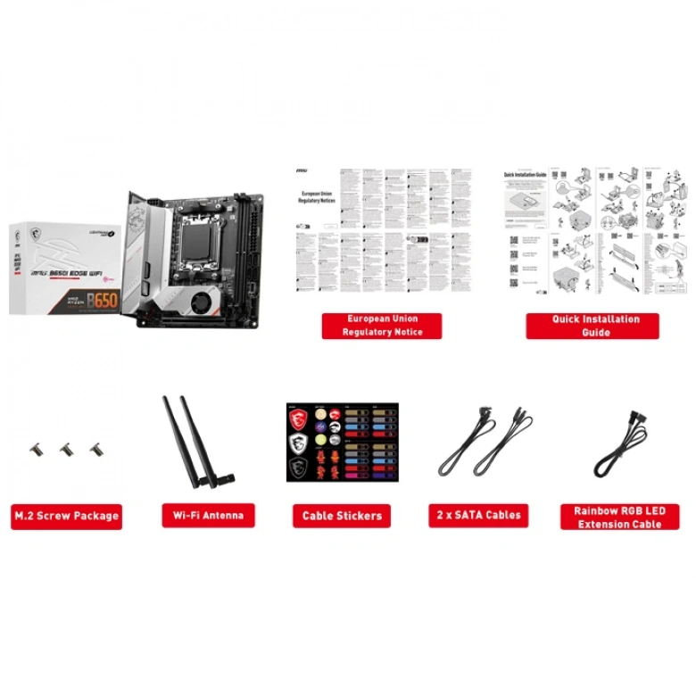 MSI MPG B650I EDGE WIFI DDR5 HDMI M.2 USB 3.2 LAN WİFİ MITX AM5