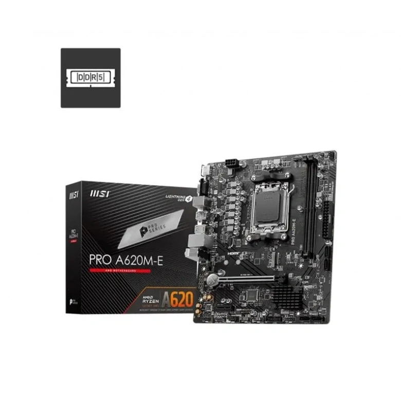 MSI PRO A620M-B AM5 DDR5 6800(OC) HDMI VGA M.2 USB3.2 JARGB V2 mATX