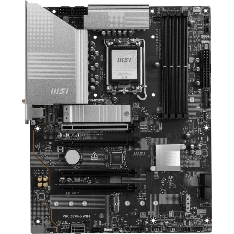 MSI PRO Z890-S WIFI PZ DDR5 8800MHZ(OC) USB 20Gbps 3xM.2 1xTB4 HDMI DISPLAY 2.5G LAN WIFI7 ATX 1851P