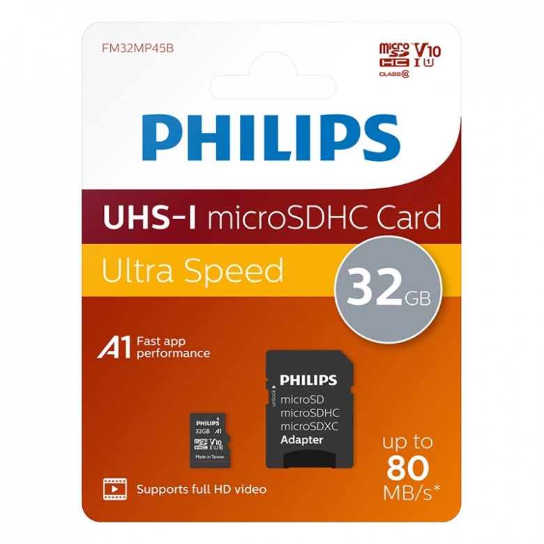 PHILIPS 32GB MICRO SDXC 80 MB/S C10 FM32MP45B/00