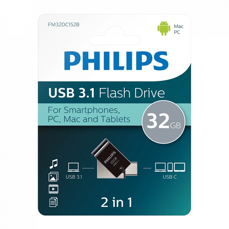 PHILIPS 32GB USB3.1 TYPE-C 100/150 MB/S FM32DC152B/00