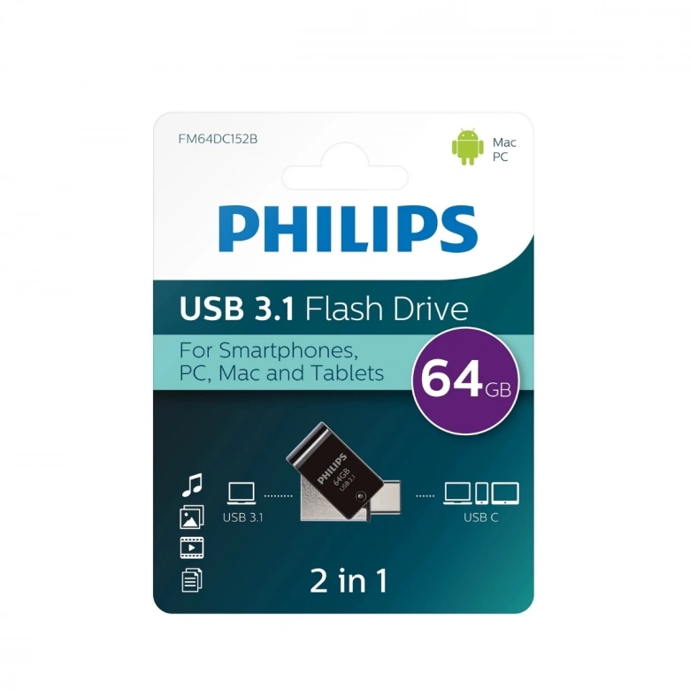 PHILIPS 64GB USB3.1 TYPE-C 100/150 MB/S FM64DC152B/00