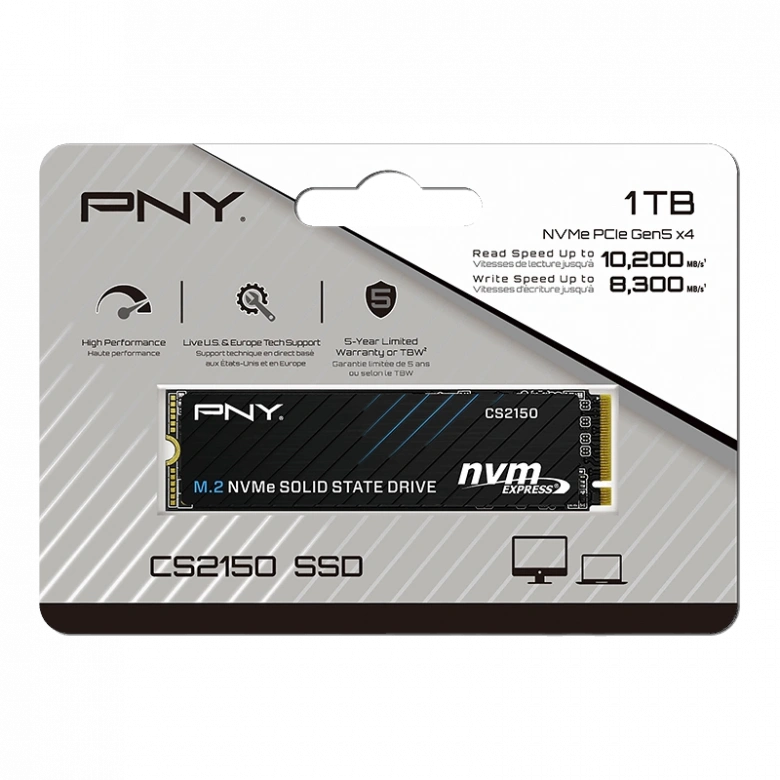 PNY CS2150 1TB 10200/8300 MB/s M.2 NVMe SSD (M280CS2150-1TB-TB)