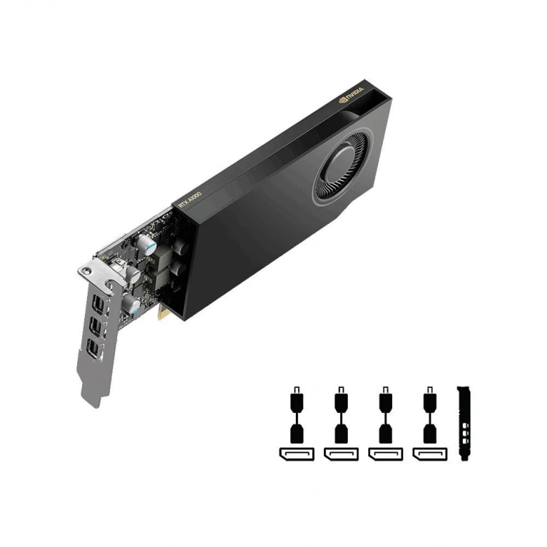 PNY RTXA1000 8GB DDR6 128Bit 4 xDISPLAY ÇIKIŞLI PASİF SOĞUTUCULU YAPAY ZEKA AI EKRAN KARTI  (VCNRTXA1000-SB)