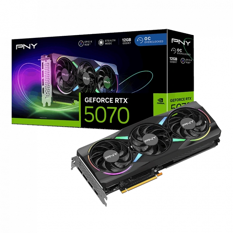 PNY RTX 5070 ARGB EPIC-X 12GB GDDR7 192Bit (VCG507012TFXXPB1-O) Ekran Kartı