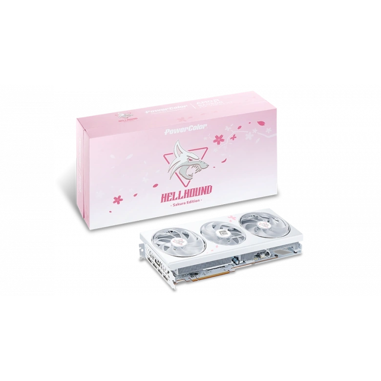 POWERCOLOR HELLHOUND RX7800XT 16G-L/OC SAKURA Limited Edition GDDR6 256Bit