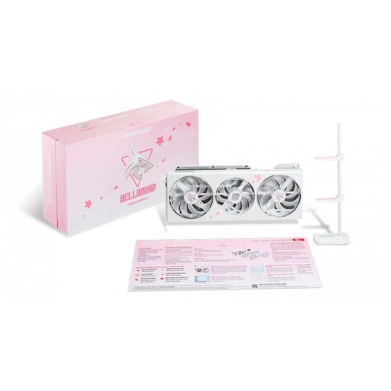 POWERCOLOR HELLHOUND RX7800XT 16G-L/OC SAKURA Limited Edition GDDR6 256Bit