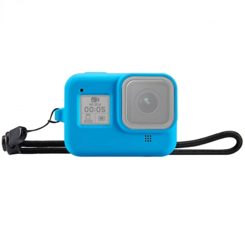 PULUZ PU428B GoPro HERO8 İçin Silikon Koruma Kılıfı+Wrist Strap