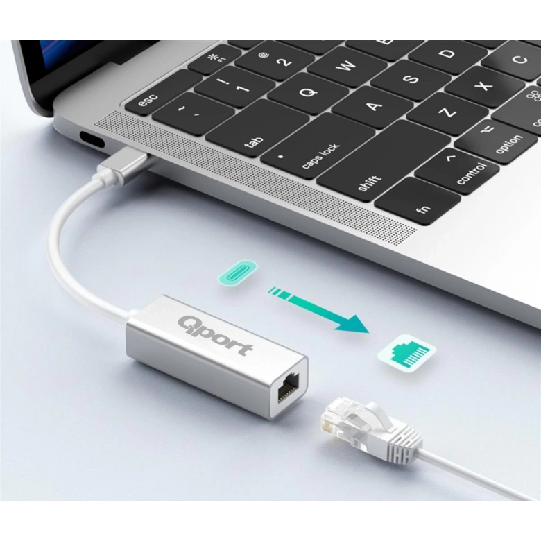 QPORT Q-TR45 TYPE-C TO RJ45 ETHERNET CEVIRICI